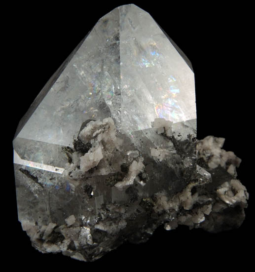 Quartz var. Herkimer Diamond with Dolomite and Pyrite from Eastern Rock Products Quarry (Benchmark Quarry), St. Johnsville, Montgomery County, New York