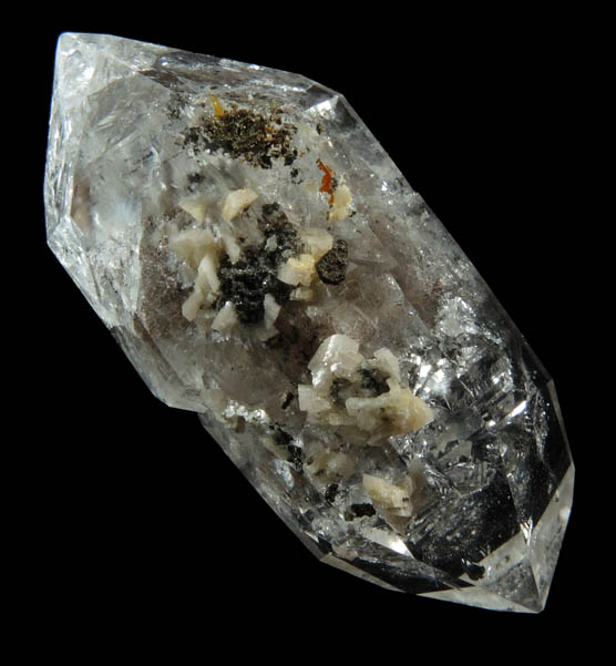 Quartz var. Herkimer Diamond with Dolomite and Pyrite from Eastern Rock Products Quarry (Benchmark Quarry), St. Johnsville, Montgomery County, New York