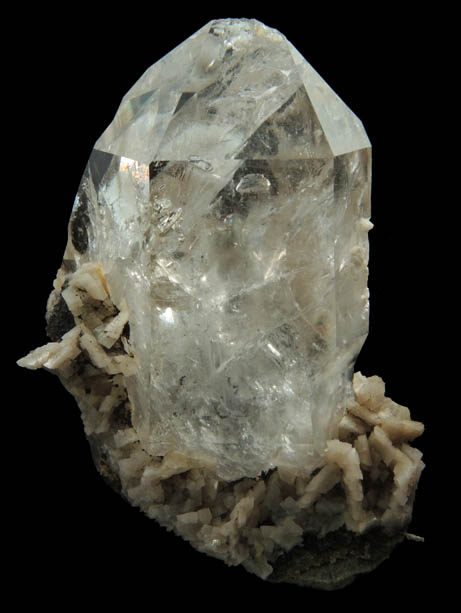 Quartz var. Herkimer Diamond with Dolomite and Pyrite from Eastern Rock Products Quarry (Benchmark Quarry), St. Johnsville, Montgomery County, New York