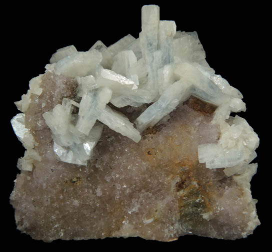 Barite on Fluorite from Moscona Mine, Solis, Villabona District, Asturias, Spain