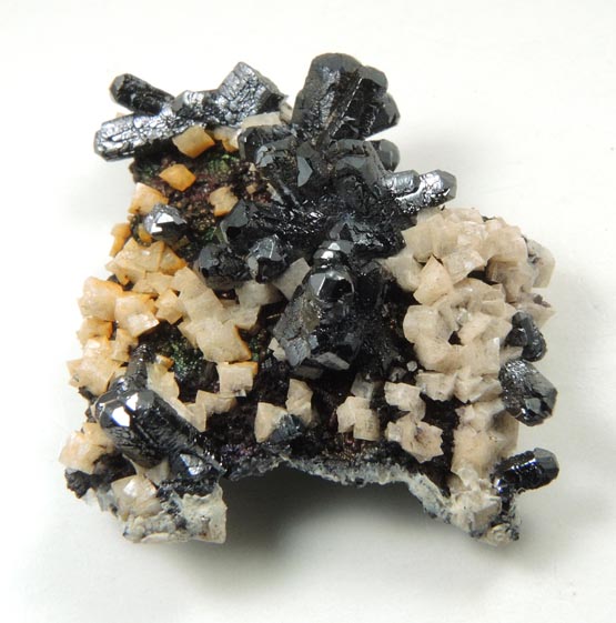 Mottramite with Calcite from Tsumeb Mine, Otavi-Bergland District, Oshikoto, Namibia