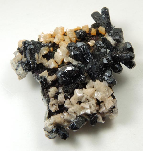 Mottramite with Calcite from Tsumeb Mine, Otavi-Bergland District, Oshikoto, Namibia