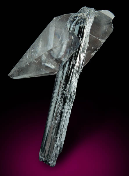 Calcite on Stibnite from Kadamzhay, Osh Oblast', Kyrgyzstan