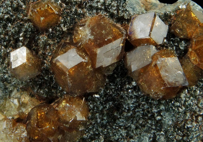 Andradite var. Topazolite on Clinochlore from New Idria District, San Benito County, California