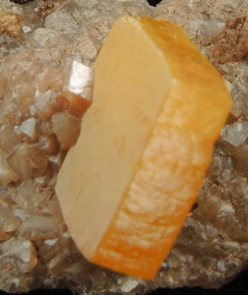 Wulfenite on Calcite from Mina Ojuela, Mapimi, Durango, Mexico