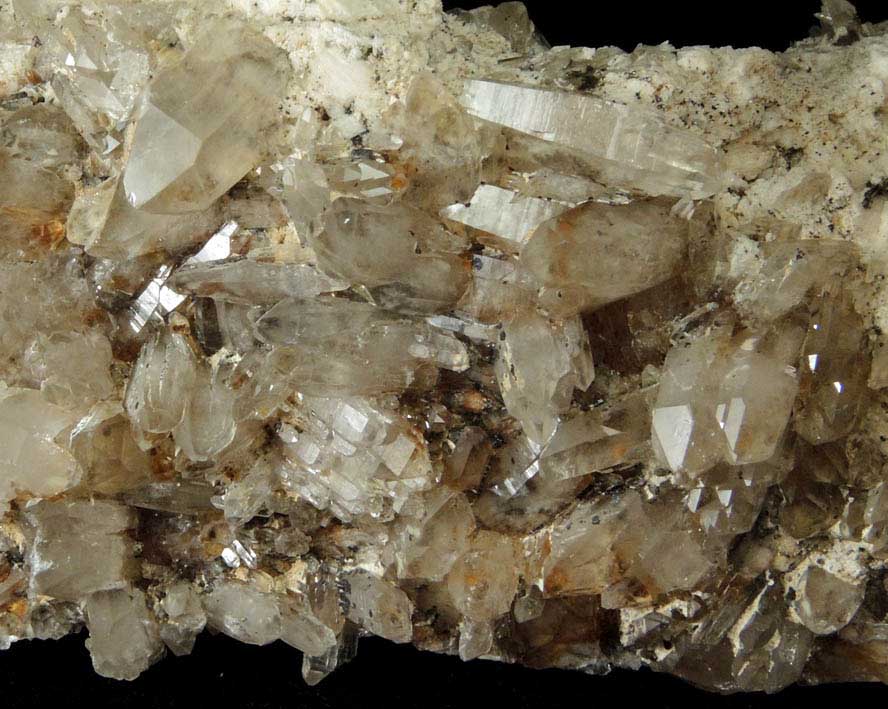 Quartz var. Smoky Quartz on Albite from Peter's Pocket, Bartlett, Carroll County, New Hampshire