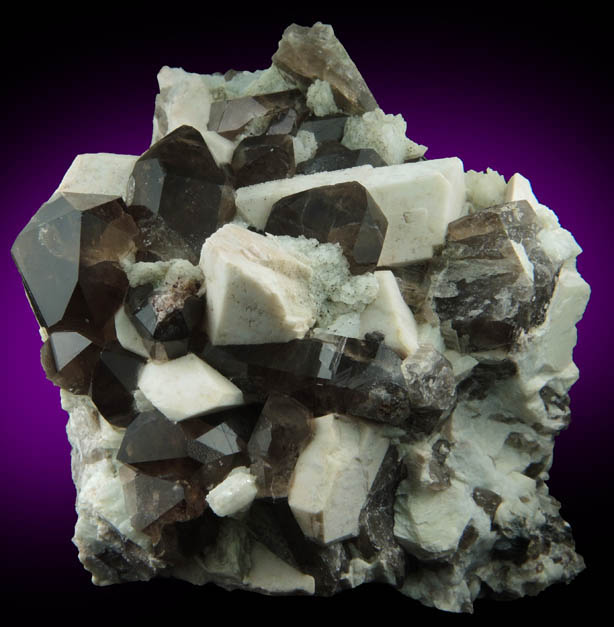Microcline, Albite and Smoky Quartz from Moat Mountain, west of North Conway, Carroll County, New Hampshire