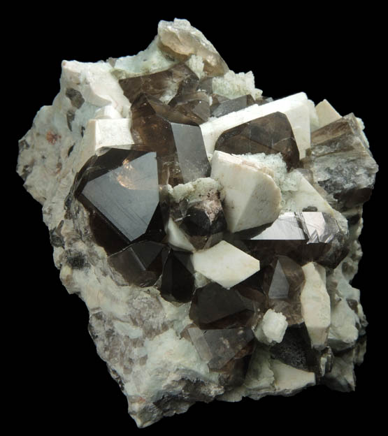 Microcline, Albite and Smoky Quartz from Moat Mountain, west of North Conway, Carroll County, New Hampshire