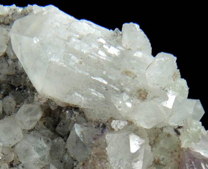 Quartz, Fluorite, Sphalerite from railroad cut near Thomaston Dam, Litchfield County, Connecticut