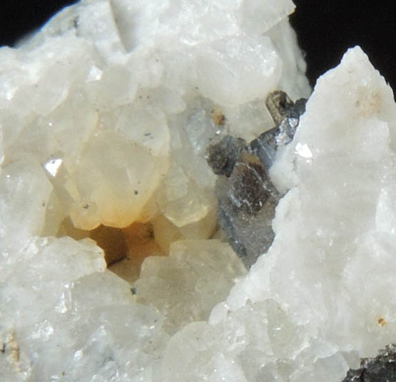 Wurtzite and Galena on Quartz with Fluorite from railroad cut near Thomaston Dam, Litchfield County, Connecticut