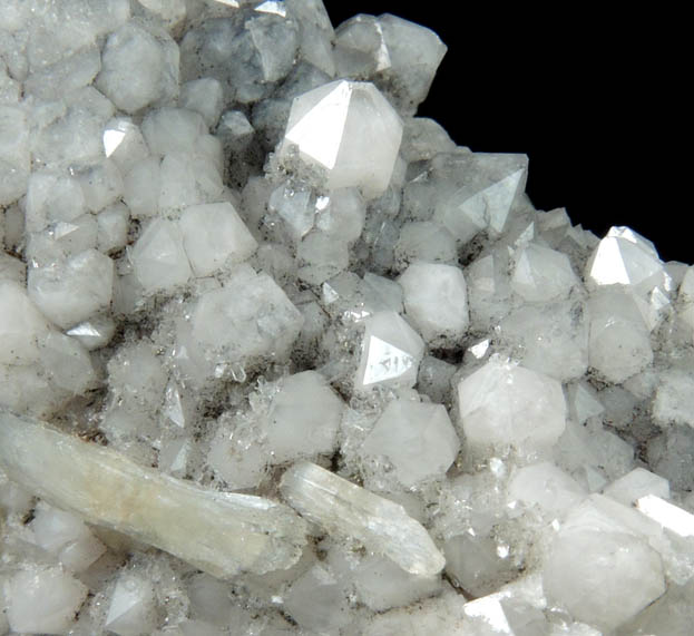 Quartz, Stilbite, Fluorite, Pyrite from railroad cut near Thomaston Dam, Litchfield County, Connecticut
