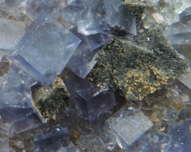 Fluorite, Galena, Anglesite, Calcite from Blanchard Mine, Hansonburg District, 8.5 km south of Bingham, Socorro County, New Mexico