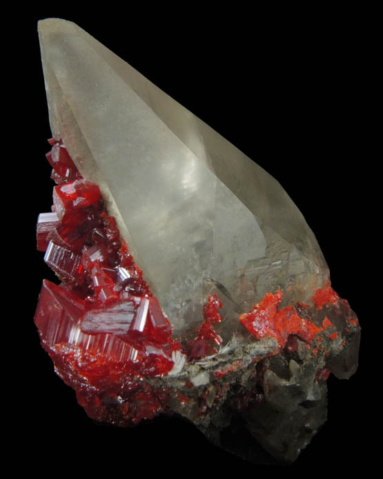 Realgar on Calcite from Shimen Mine, Hunan Province, China