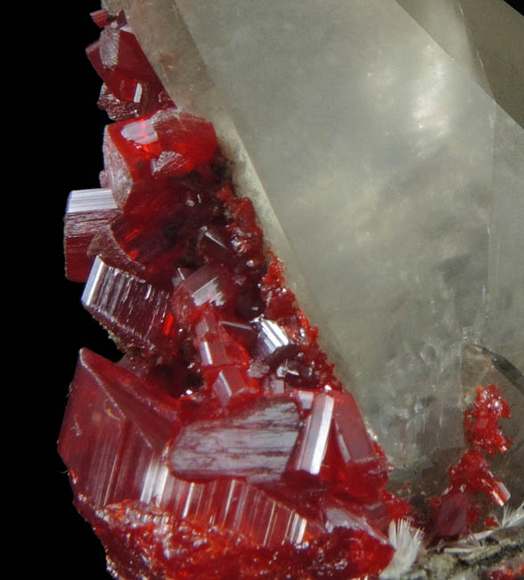 Realgar on Calcite from Shimen Mine, Hunan Province, China