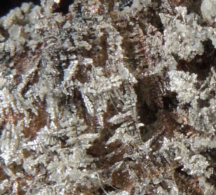 Silver (crystallized) and Quartz with Calcite from El Bonanza Mine, Port Radium District, Northwest Territories, Canada