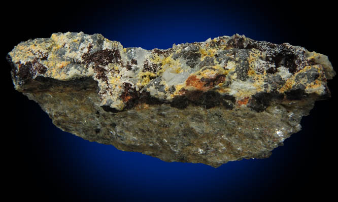 Greenockite on Quartz-Muscovite from Route 25 road construction, Trumbull, Fairfield County, Connecticut