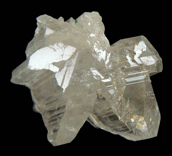 Cerussite (twinned crystals) with Malachite from Tsumeb Mine, Otavi-Bergland District, Oshikoto, Namibia