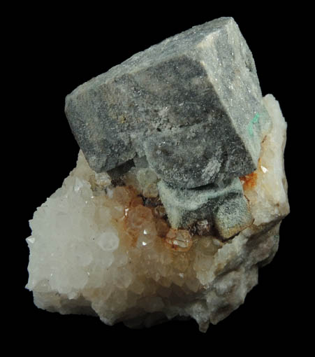 Galena with Anglesite coating on Quartz from Blanchard Mine, Hansonburg District, 8.5 km south of Bingham, Socorro County, New Mexico