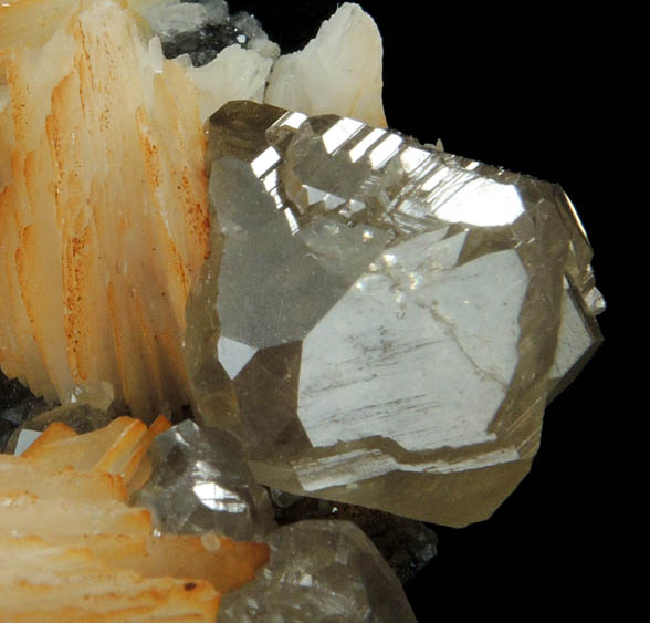 Barite with Cerussite from Mibladen, Haute Moulouya Basin, Zeida-Aouli-Mibladen belt, Midelt Province, Morocco