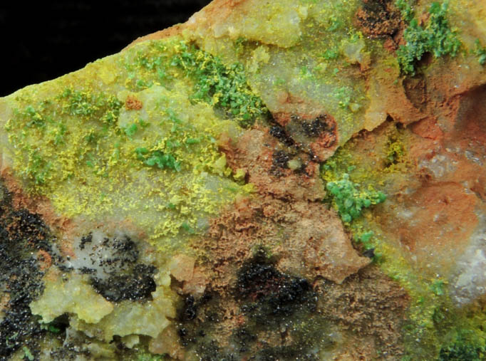 Duftite with Gartrellite on Quartz from Centennial Eureka Mine, Tintic District, Juab County, Utah