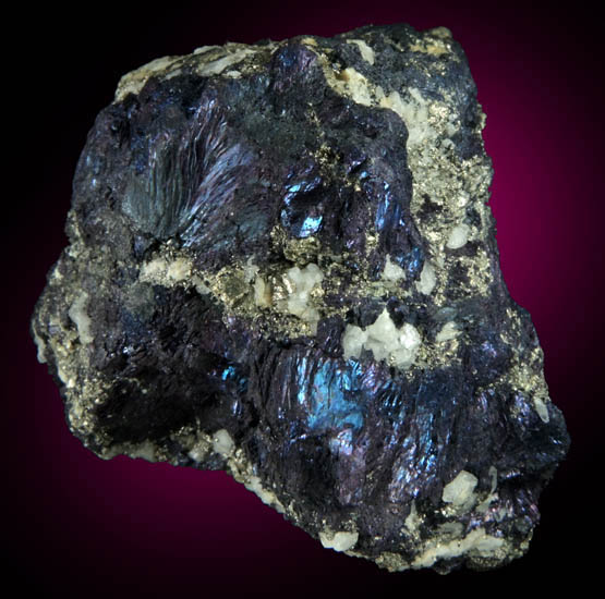 Covellite with Chalcopyrite-Pyrite from Bisbee, Warren District, Cochise County, Arizona