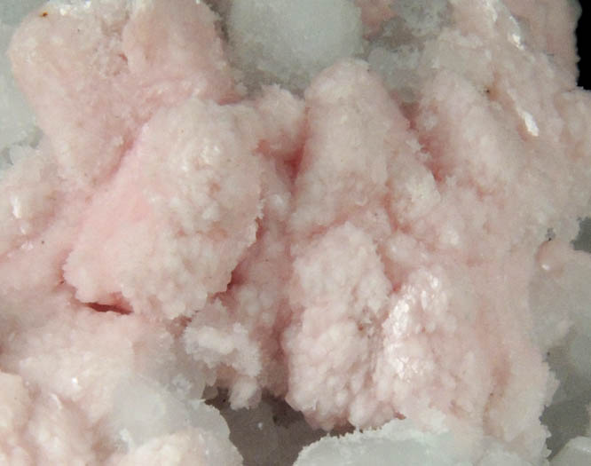 Rhodochrosite on Quartz from Silverton District, San Juan County, Colorado