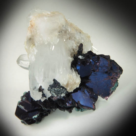 Quartz and Covellite from Leonard Mine, Butte Mining District, Summit Valley, Silver Bow County, Montana
