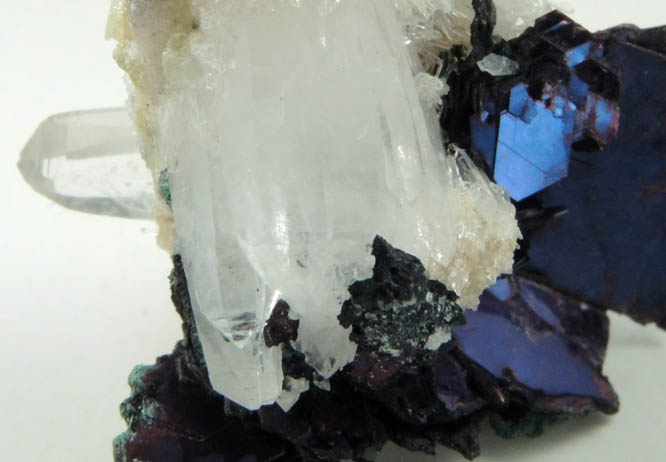 Quartz and Covellite from Leonard Mine, Butte Mining District, Summit Valley, Silver Bow County, Montana