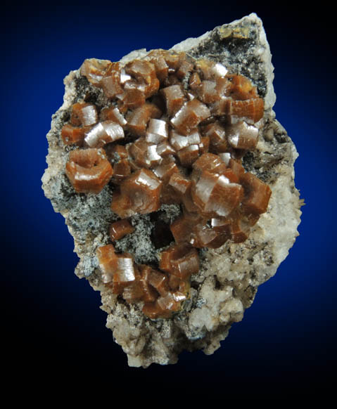 Mimetite var. Campylite on Quartz from Drygill Mine, Caldbeck Fells, West Cumberland Iron Mining District, Cumbria, England