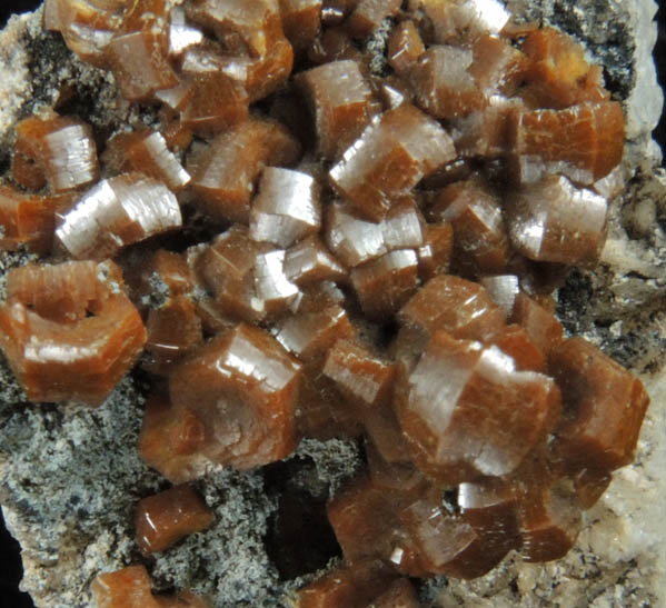 Mimetite var. Campylite on Quartz from Drygill Mine, Caldbeck Fells, West Cumberland Iron Mining District, Cumbria, England