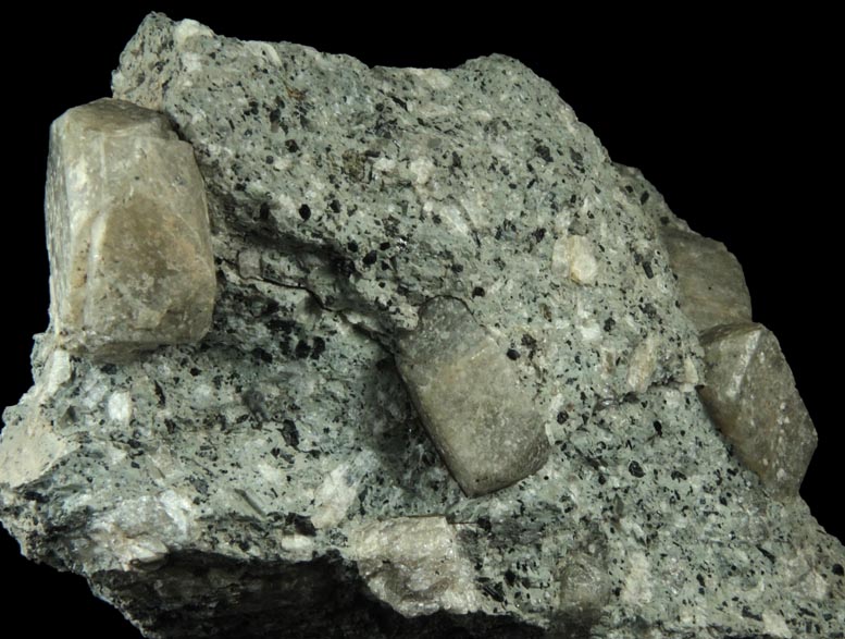 Sanidine phenocrysts in trachyte porphyry from City Creek Canyon, Salt Lake City, Salt Lake County, Utah