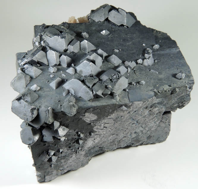 Galena (octahedral crystals on a cubic crystal) from Sweetwater Mine, Viburnum Trend, Reynolds County, Missouri