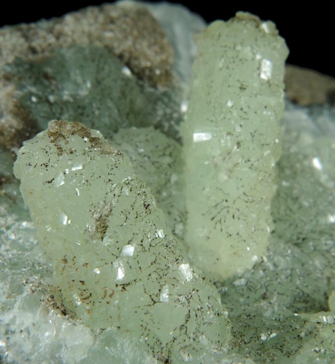 Prehnite pseudomorphs after Anhydrite from Prospect Park Quarry, Prospect Park, Passaic County, New Jersey