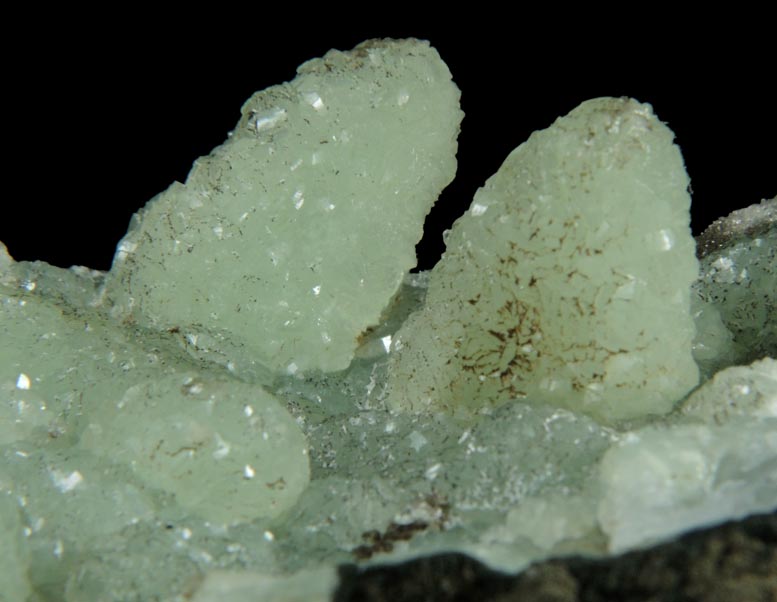 Prehnite pseudomorphs after Anhydrite from Prospect Park Quarry, Prospect Park, Passaic County, New Jersey