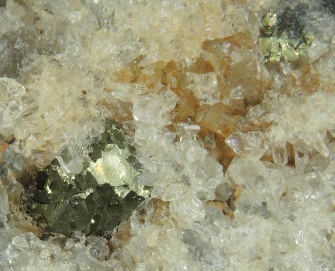 Quartz with Chalcopyrite and Brookite from Ellenville Lead Mine, Ulster County, New York