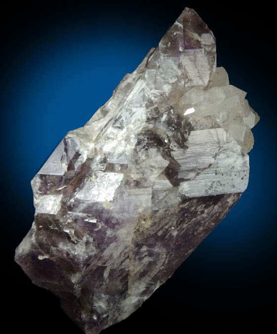 Quartz var. Amethyst with white inclusions from Barbour Mine, Colton Hill, Stowe, Oxford County, Maine