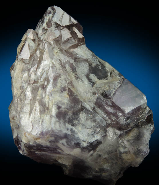 Quartz var. Amethyst with white inclusions from Barbour Mine, Colton Hill, Stowe, Oxford County, Maine