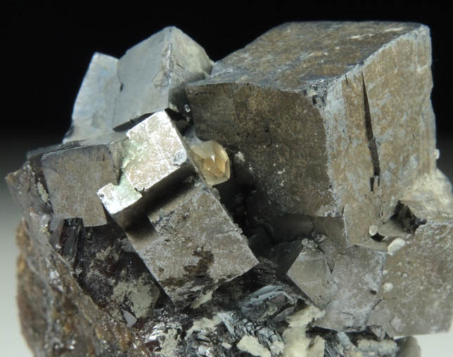 Galena, Calcite and Barite on Sphalerite from Elmwood Mine, Carthage, Smith County, Tennessee