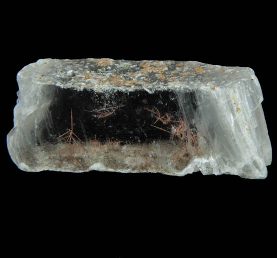 Copper in Gypsum var. Selenite from Mission Mine, south of Tucson, Pima County, Arizona