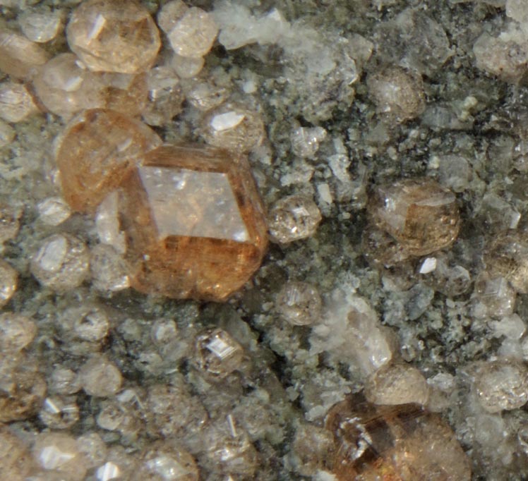 Grossular Garnet, Diopside, Prehnite from Jeffrey Mine, Asbestos, Qubec, Canada