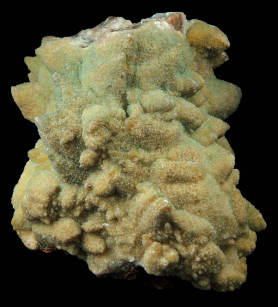 Duftite and Smithsonite over Calcite from Tsumeb Mine, Otavi-Bergland District, Oshikoto, Namibia (Type Locality for Duftite)