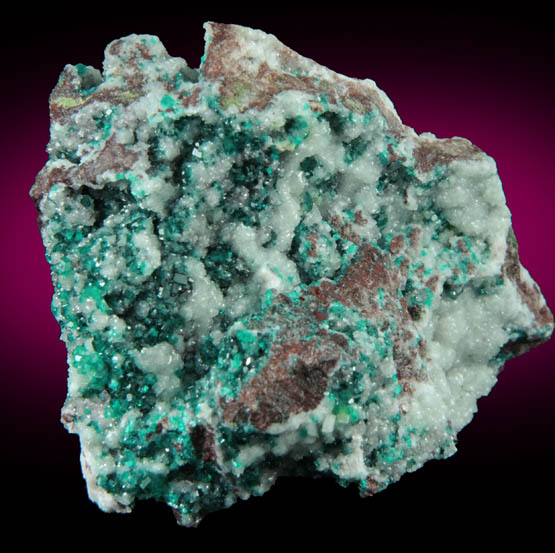 Dioptase and Calcite from Tsumeb Mine, Otavi-Bergland District, Oshikoto, Namibia