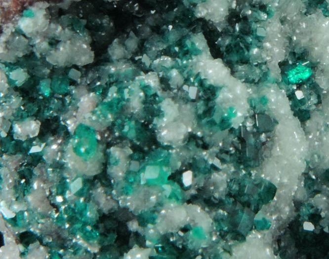 Dioptase and Calcite from Tsumeb Mine, Otavi-Bergland District, Oshikoto, Namibia