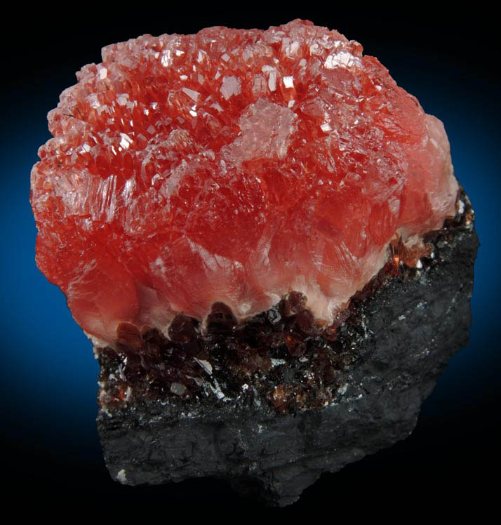 Rhodochrosite over Rhodochrosite from N'Chwaning Mine, Kalahari Manganese Field, Northern Cape Province, South Africa