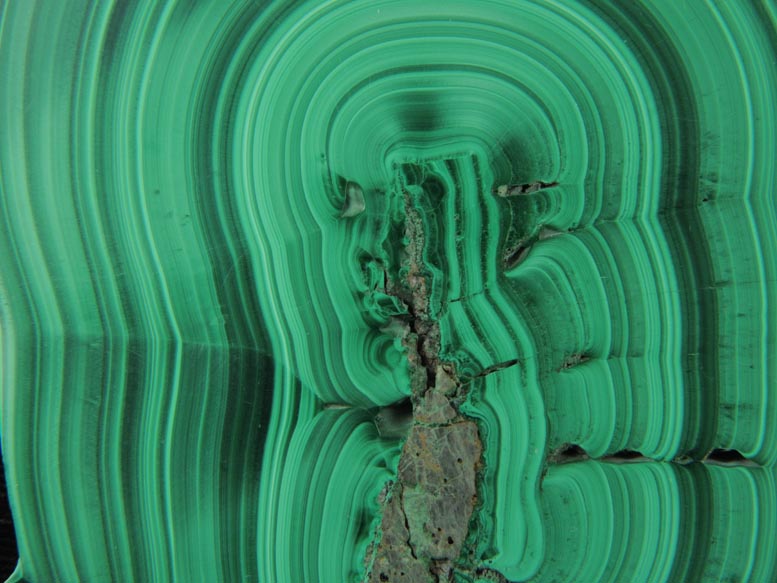 Malachite from Kolwezi Mining District, 240 km WNW of Lubumbashi, Katanga Copperbelt, Lualaba Province, Democratic Republic of the Congo