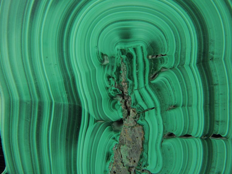 Malachite from Kolwezi Mining District, 240 km WNW of  Lubumbashi, Katanga Copperbelt, Lualaba Province, Democratic Republic of the Congo