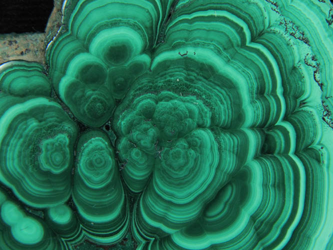 Malachite from Kolwezi Mining District, 240 km WNW of Lubumbashi, Katanga Copperbelt, Lualaba Province, Democratic Republic of the Congo