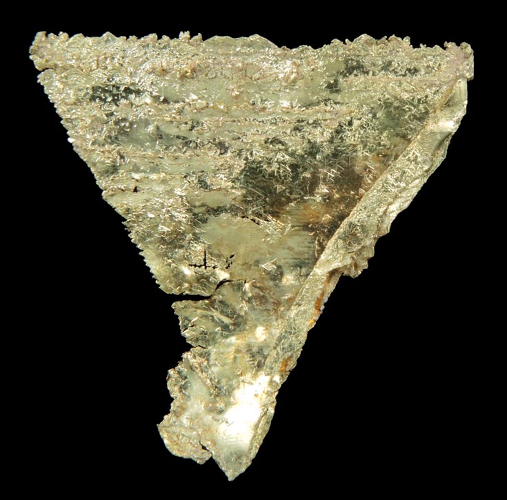 Gold rare triangular formation from Round Mountain Gold Mine, 71.5 km north of Tonopah, Nye County, Nevada