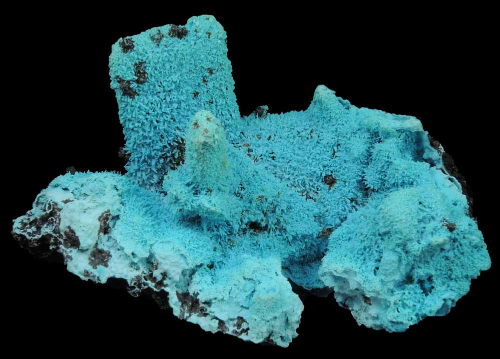 Chrysocolla over Malachite pseudomorphs after Azurite from Luputo Mine, Lubumbashi, Katanga Copperbelt, Haut-Katanga Province, Democratic Republic of the Congo