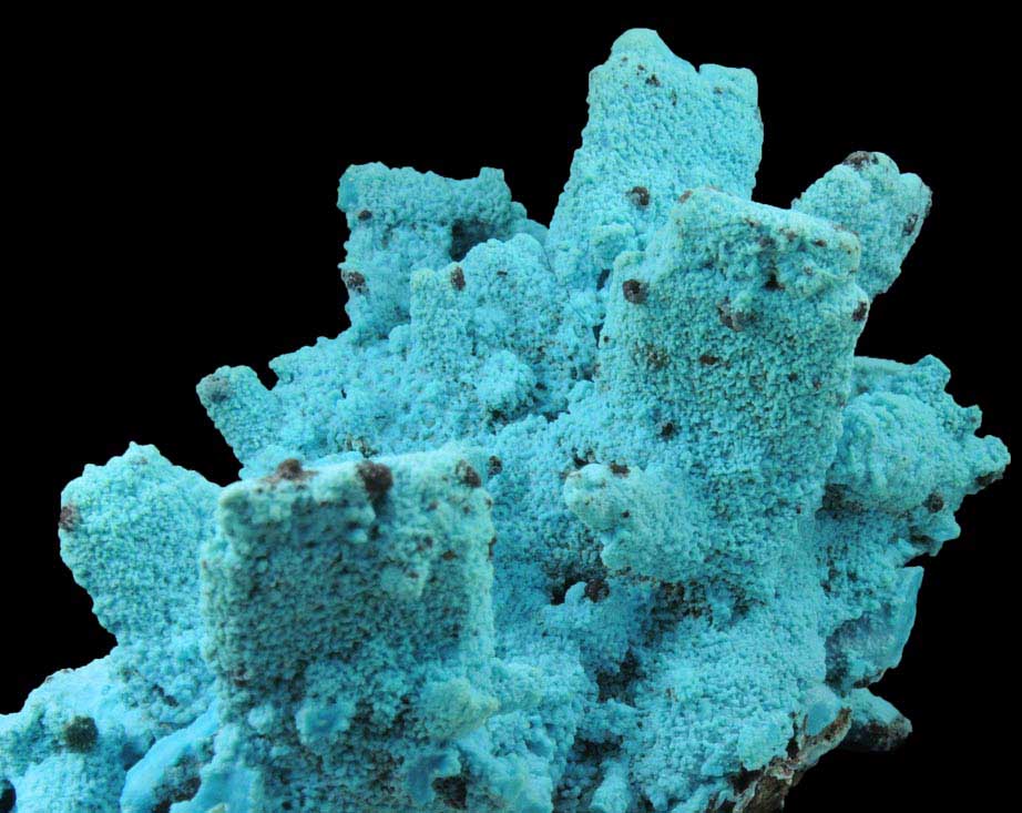 Chrysocolla over Malachite pseudomorphs after Azurite from Luputo Mine, Lubumbashi, Katanga Copperbelt, Haut-Katanga Province, Democratic Republic of the Congo